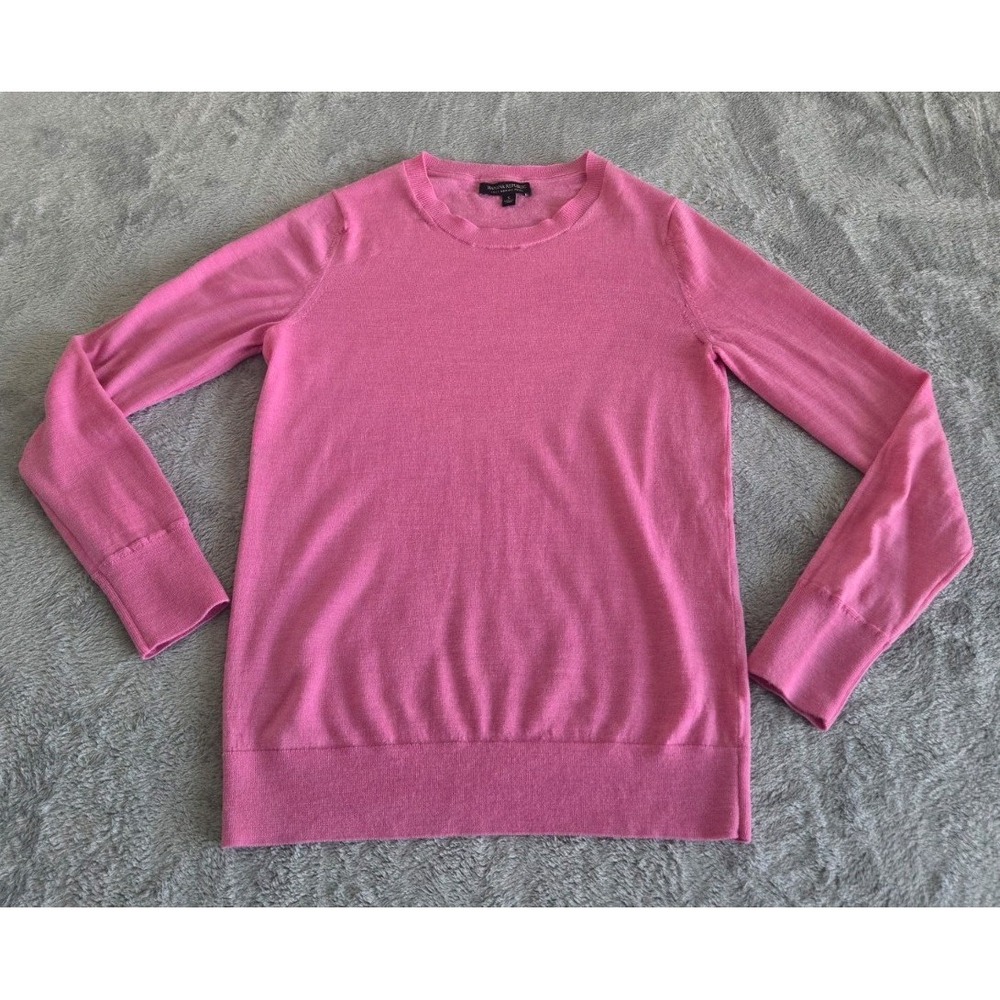 Banana Republic Sweater Womens Small Pink 100% Merino Wool Crewneck Preppy Chic